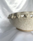 Oval Heart Bowl || Speckled Cream