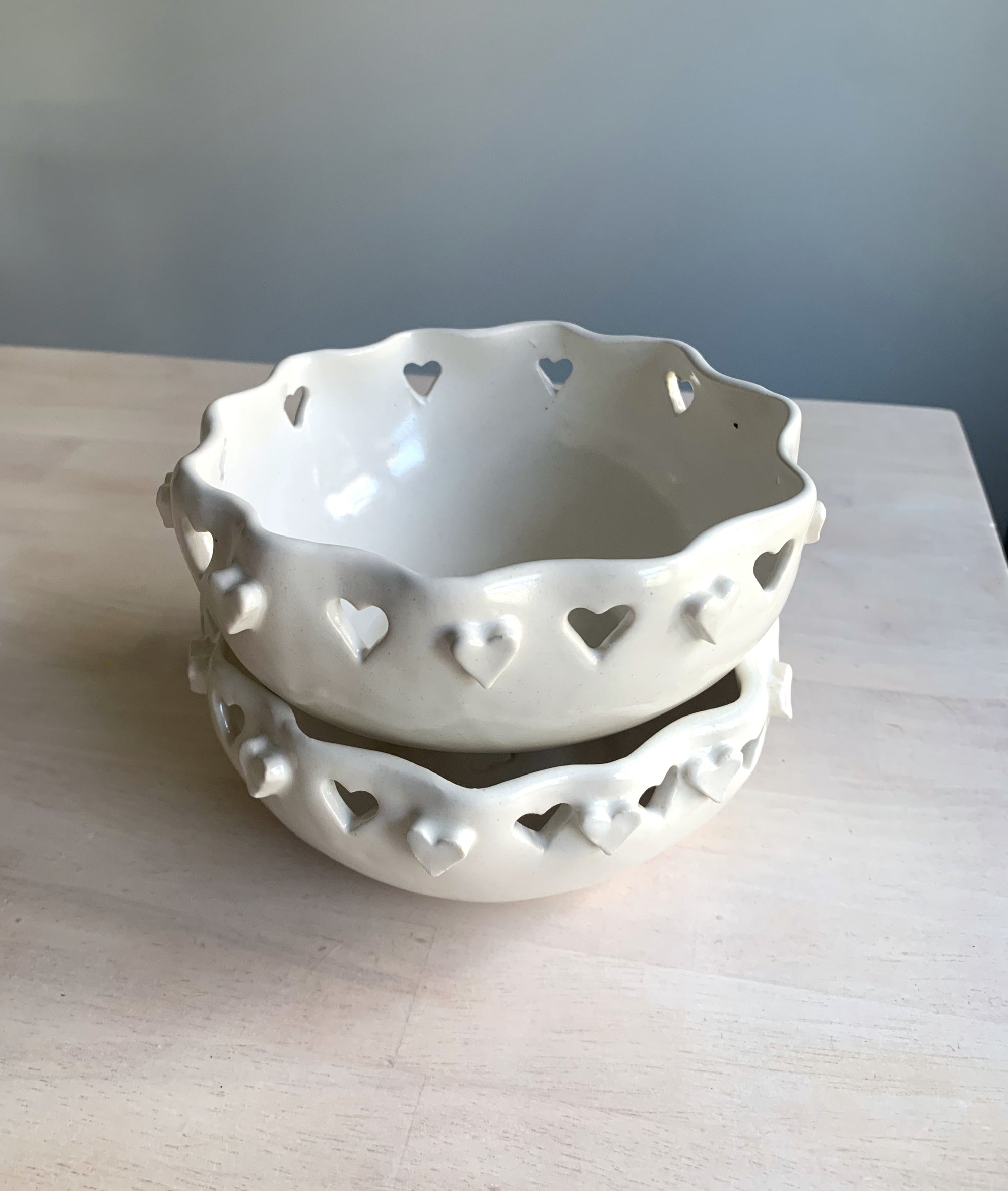 Heart Cut-Out Bowl || White