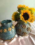 Round Flower Vase || Pastel Blue